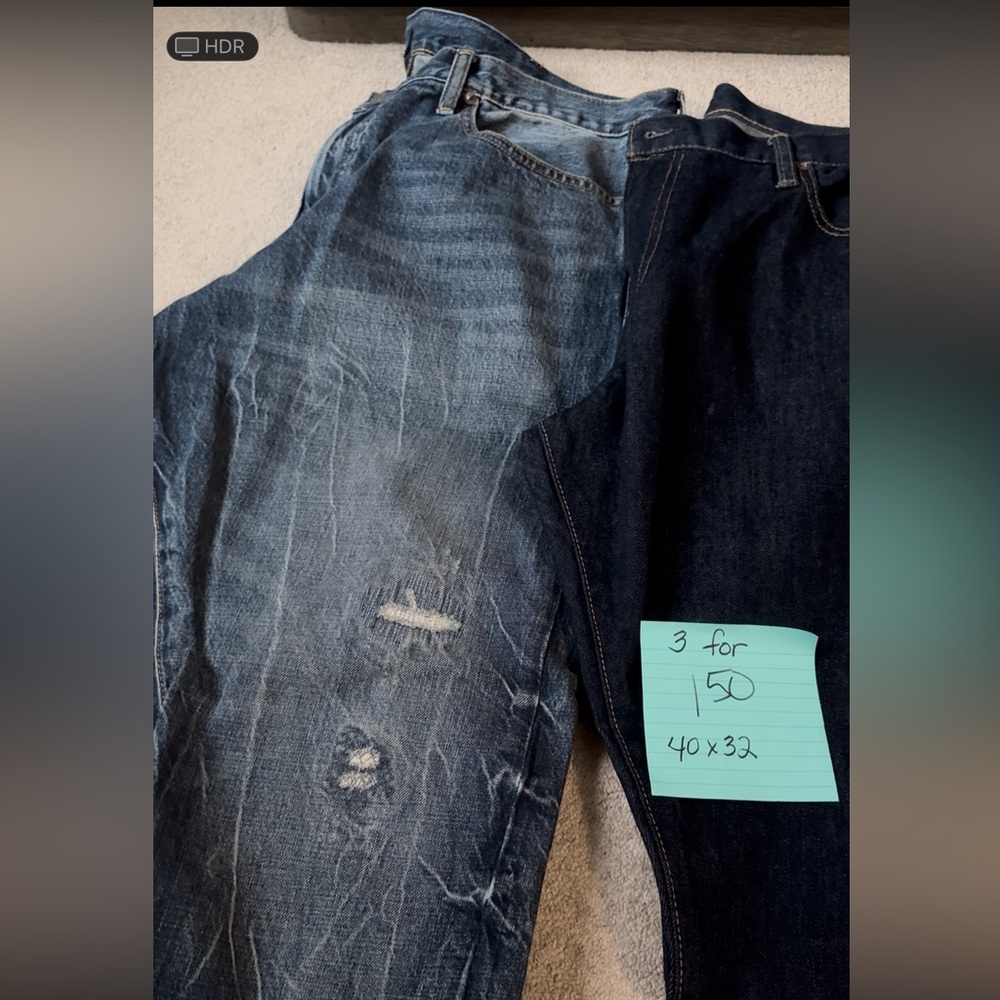 Polo Ralph Lauren Men's Distressed and Dark Blue Slim Jeans